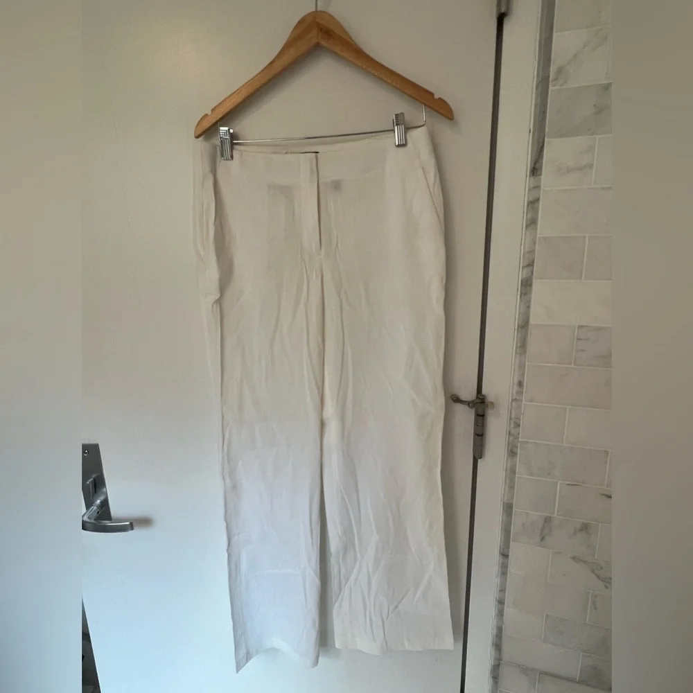 Theory Flat Front Linen Women’s Pants - Picture 1 of 6